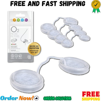 O2 Nose Filters with 3M Filtration - Nasal Screens for Allergies, Dust & Smoke -