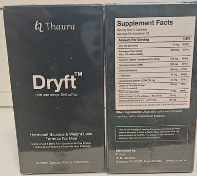 Thaura Dryft Weight Management and Hormone Balancing Supplement 112 Capsules