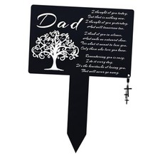 Metal Grave Decorations for Cemetery,Temporary Grave Marker,Waterproof Dad