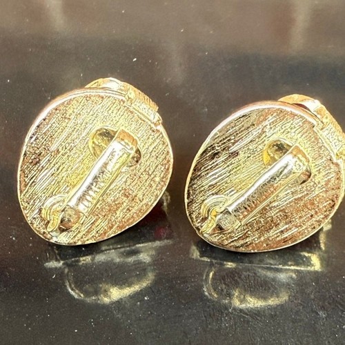 Vintage Sarah Coventry Clip On Strawberry Gold Tone and Red Clip On Earrings - Picture 2 of 2