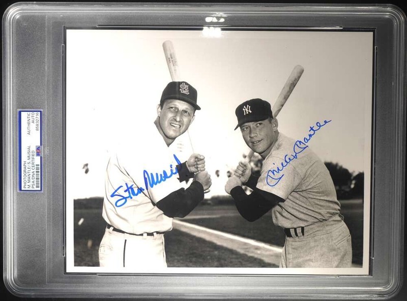 Mickey Mantle/Stan Musial Signed 8x10 Photo Auto Autograph PSA/DNA DA1568
