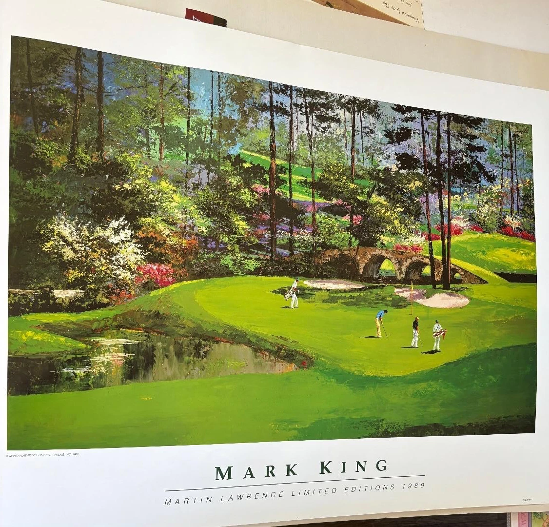 額縁c ★ マークキング ゴルフシリーズ Augasta Landscape マーク・キング「オーガスタ AUGUSTA」セリグラフ :: 絵画買取・販売