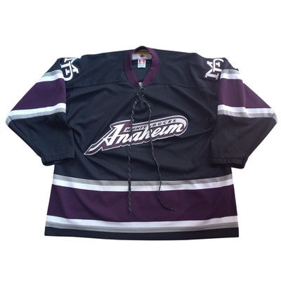 Anaheim Mighty Ducks 2003-2006 KOHO alt jersey 2XL black eggplant NHL  hockey vtg