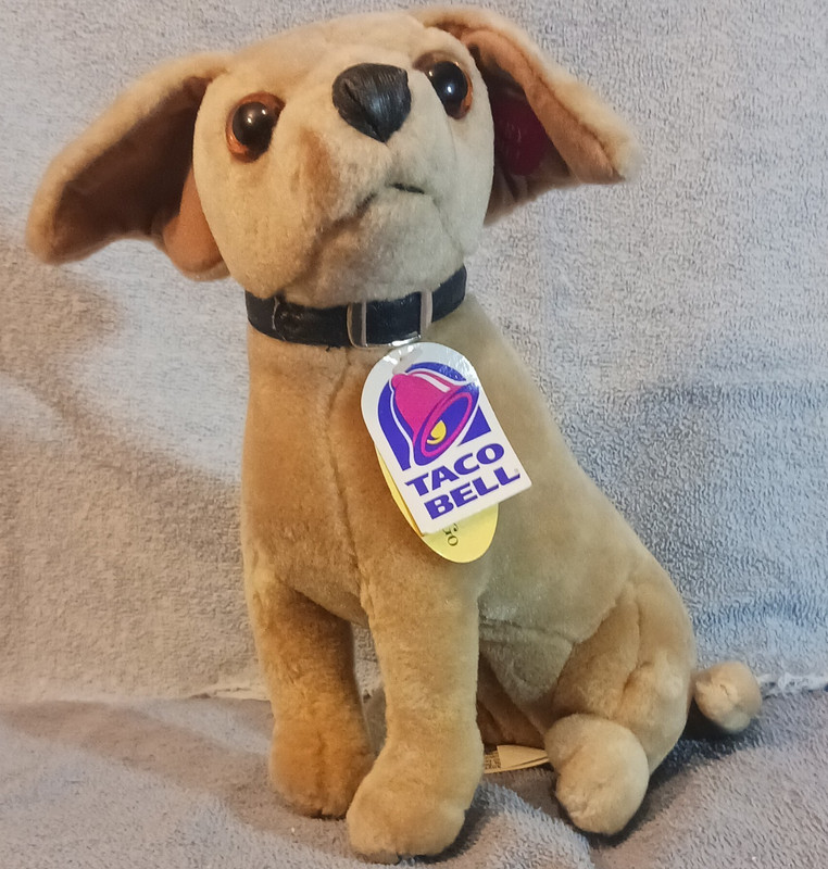 Taco Bell Plush Advertising Dog Stuffed Animal w/ Taco Bell Logo Tag