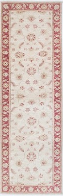 2.6x8.7 ft Hand Knotted Hallway Runner Rug. Beige Wool Runner Rug for Kitchen