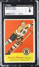 1957-58 Topps #4 Fern Flaman Boston Bruins - CGC 6 Ex/NM 