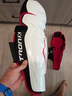 TronX 15" Hockey Shin Guards Senior White Red Left Right Pair Adult Pads — photo 3