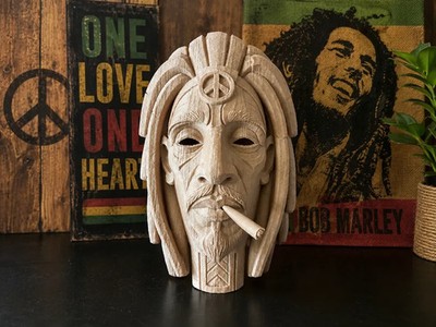 Bob Marley inspirierte Tiki Maske Wandkunst Reggae Dekor mehrere Farboptionen