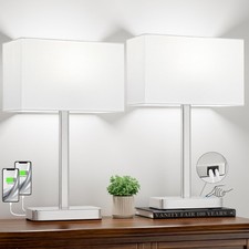Touch Lamps for Bedroom - 3-Way Dimmable Bedside Lamps Set of 2 with USB C A,...