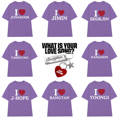 BTS ARIRANG T-SHIRT FOR FAN: I LOVE JUNGKOOK JIMIN V HOBI SUGA JIN