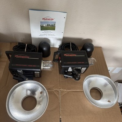 2 Photogenic Powerlight 1250 Studio Strobe Flash With Power Cord