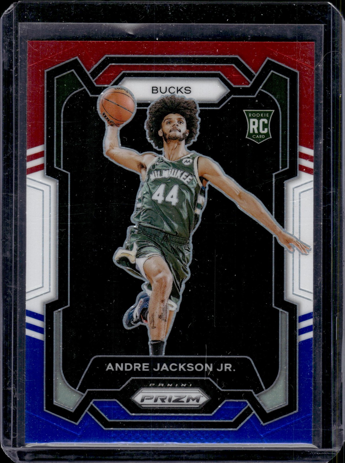 2023-24 Panini Prizm #131 Andre Jackson Jr. Prizms Red White and Blue
