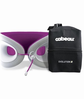 Cabeau Evolution X Memory Foam Neck Travel Pillow Purple/Gray/White w/ Case