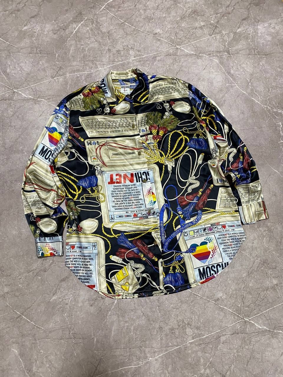 RARE Vintage Moschino Jeans MoschiNET IBM Apple Blouse MSFT Size M