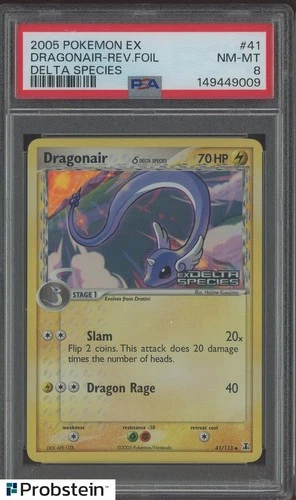 2005 Pokemon Ex Delta Species #41/113 Dragonair δ Reverse Holo Foil PSA 8 NM-MT