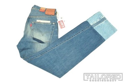 NWT $350 - LEVI'S BIG E Blue Denim Cotton Distressed Patched Pants Jeans - 32