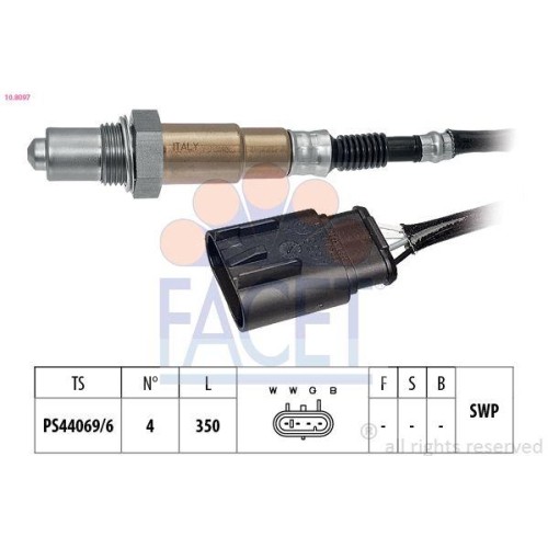 Lambdasonde Facet 10.8097 Made In Italy - Oe Equivalent FüR Alfa Romeo Chrysler-image