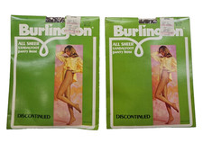 VTG 2 Lot Burlington All Sheer Sandalfoot Pantyhose Taupe Medium USA NOS Sealed