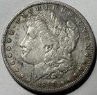 1890-CC $1 Morgan Silver Dollar. Attractive Circulated Details, Cleaned