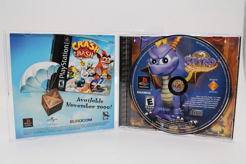Reacondicionado PS1 Spyro Año del Dragón Etiqueta Negra CIB Uso Cosmético Limpio VER Foto 3 de 4