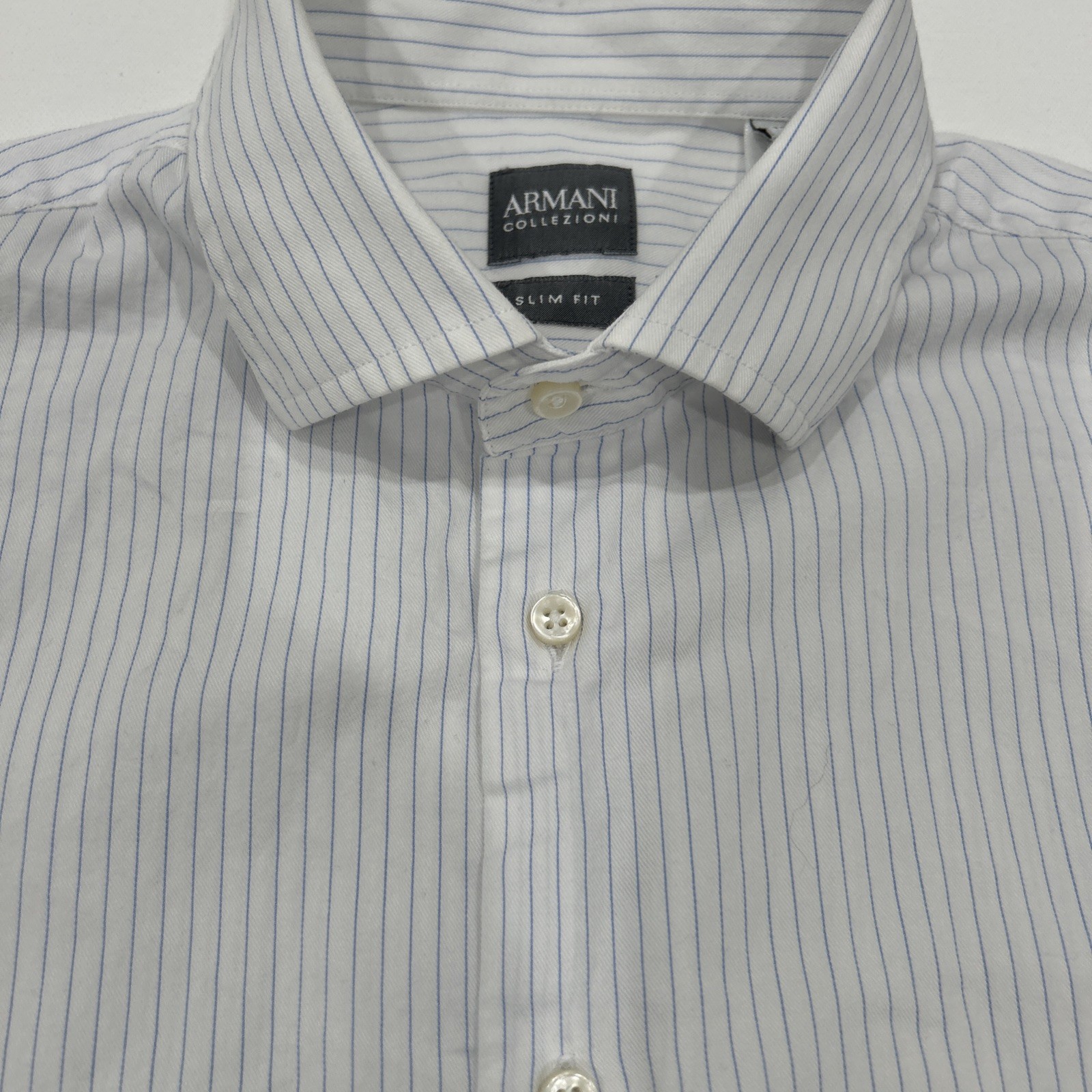 Vintage Armani Collezioni Striped Dress Shirt Size 15.5 Giorgio Armani Italy