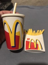 Vintage 90s Mcdonald's Slurp Burp Sounds Cup Toy Battery Operated Fry  Tested