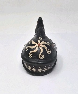 Peruvian Orca Whale 6 Hole Ocarina Hand Made Pottery Flute Whistle
