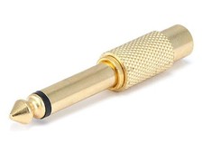 Monoprice Metal 1/4in 6.35mm TS Mono Plug to RCA Jack Adapter - Gold