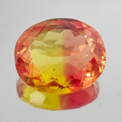 AAA Natural Flawless Ceylon Bi-Color Sapphire Loose Oval Cut Gemstone 28.00Ct