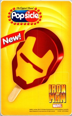 Vintage Good Humor Pricing Sticker 5''x7'' Popsicle Iron Man 2 Marvel 2010