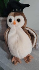 Authentic TY Beanie Baby WISE the owl class of  98. Retired-Tag Errors-Mint