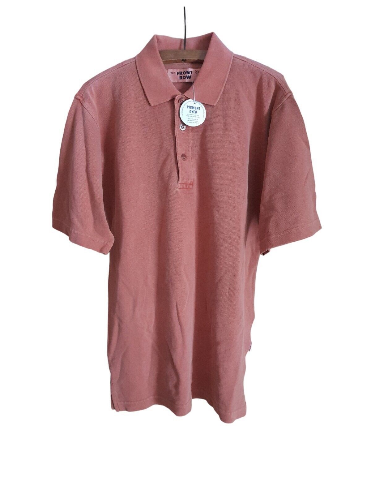 Polo uomo prima fila piccola manica corta tinta a pigmenti FR22 ruggine taglia S