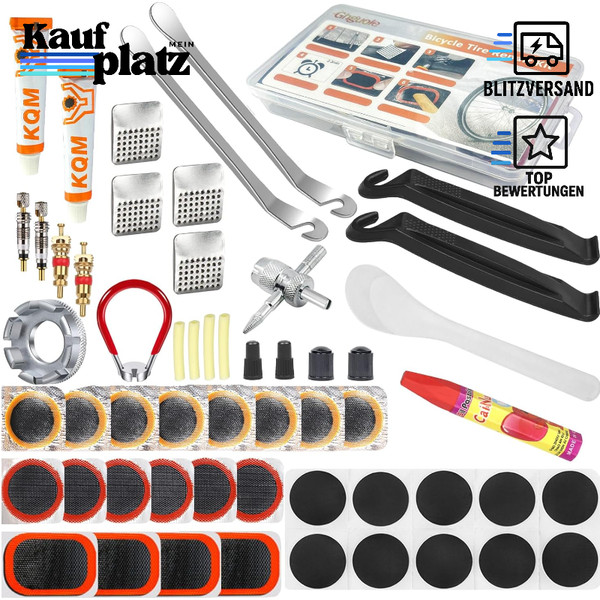 Reifenflickzeug Reparaturset 57 Teile Mit 30 Flicken FüR Fahrrad Schlauch Kit-image