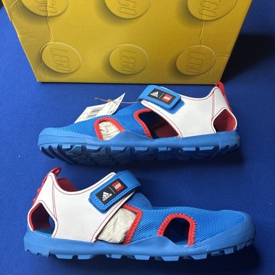 LEGO x adidas Captain Toey J 'Bright Blue Red' Size 5 GY5090 Sandals Boys New