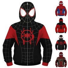 Kostüm Kapuzenjacke Sweatjacke Kinder Jungen Langarm Sweatshirt Hoodie Spiderman