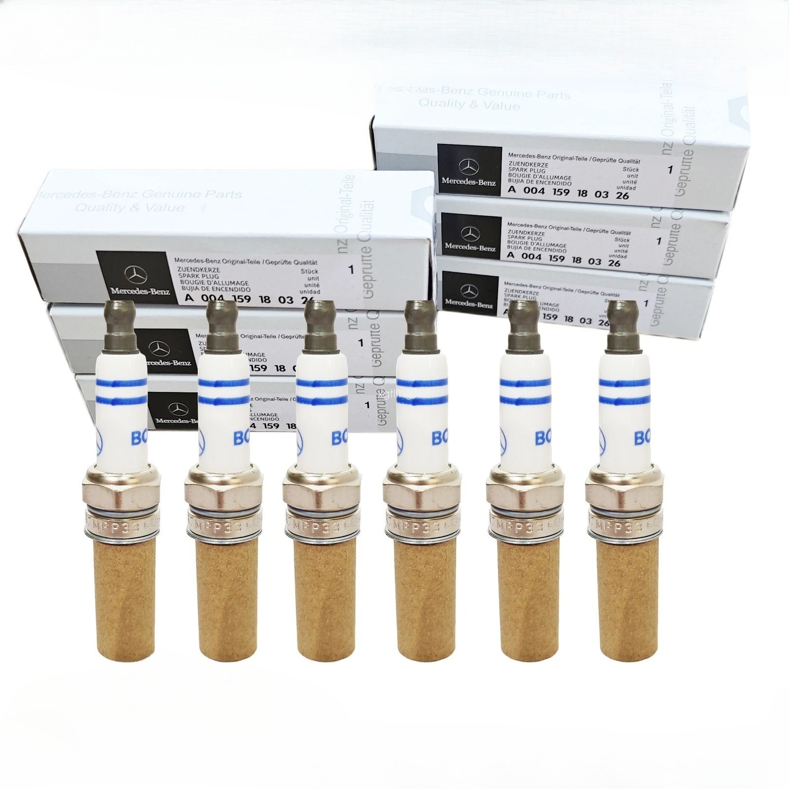 6PCS YR7MPP33 Platinum Spark Plugs For Mercedes 004159180326 Origin Genuine OEM
