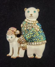 Kirks Folly Polar Bear Brooch CHRISTMAS 
