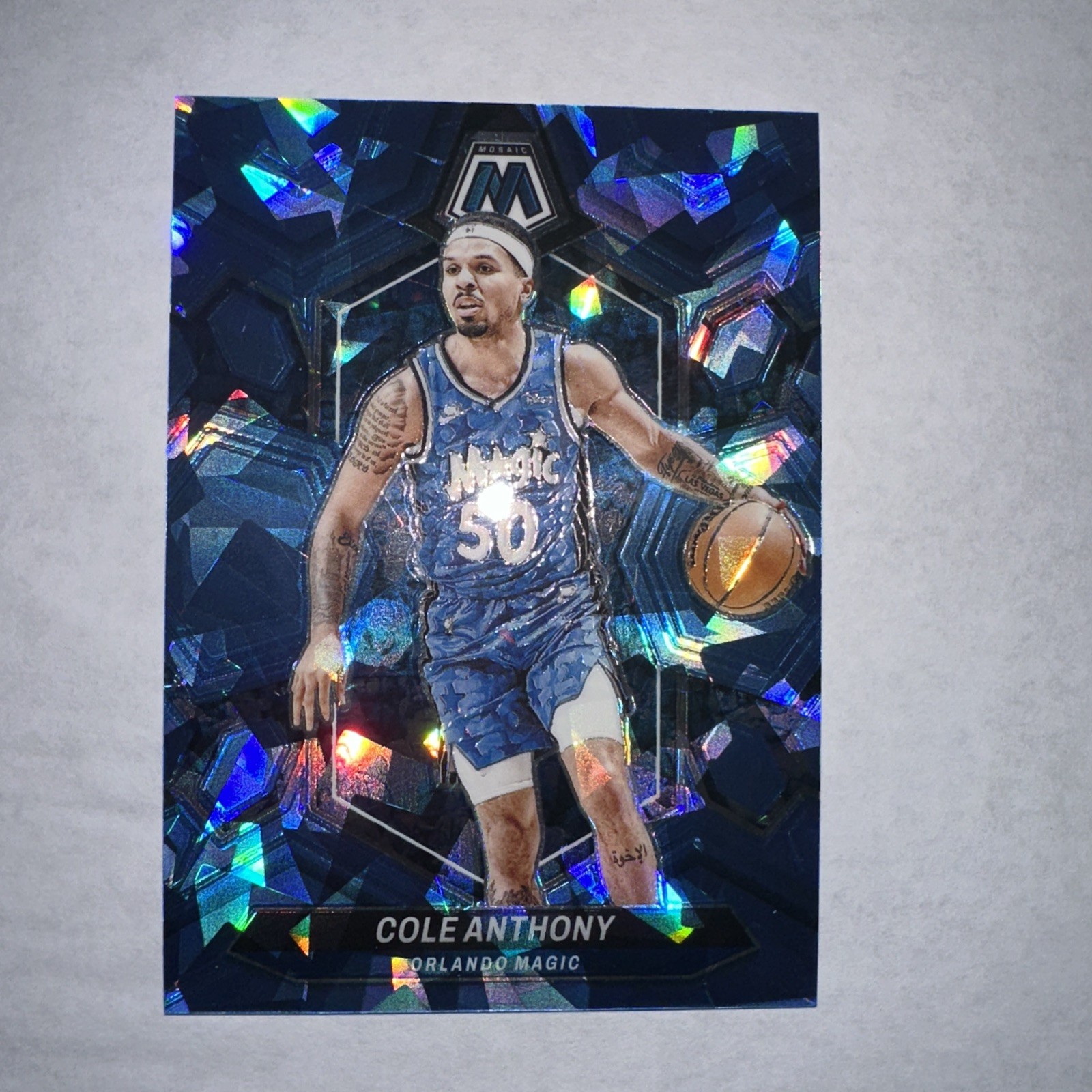 Cole Anthony 2023-24 Panini Mosaic #165 Mosaic Blue Cracked Ice /125 Magic