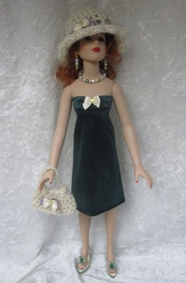 Made to fit KITTY COLLIER #21 Dress, Hat, Purse, Necklace & Earring, Clothes Set