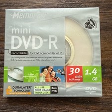 Memorex Mini DVD-R 4X 1.4 GB 30 Min Recordable NEW SEALED 1 00d