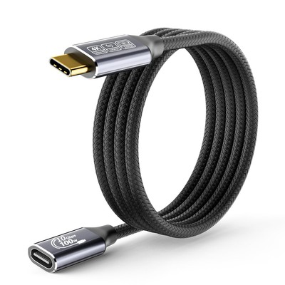Cavo Prolunga USB C Angolo Retto 90° 1m - 240W PD 20Gbps, Adattatore Tipo C Maschio-Femmina In Metallo Per MacBook, PS5, Dock (Nero) - 3