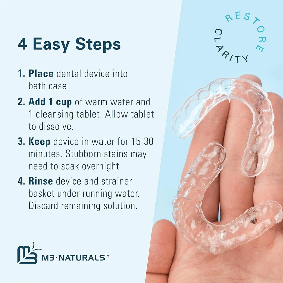 Estuche de baño para dentaduras postizas y estuche retenedor, kit de limpiador para protectores bucales y dentaduras postizas Foto 3 de 4