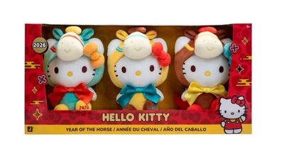 Jazware Hello Kitty 2026 Year of the Horse 8-Inch Plush 3-Pack | eBay