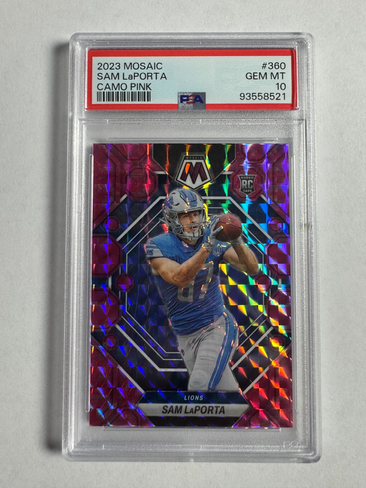 Sam LaPorta Panini Mosaic #360 Camo Pink