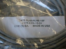 Lot of 40 Cat-5 Ethernet 15' Patch Cables - Made USA