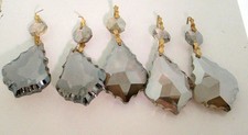 Lot of 5  FACETED CUT 30% LEAD GOLDEN TEAK CRYSTAL - Precio Mayorista