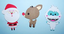 Rudolph Red Nose Deer Kris Kringle Bumble Paper Die Cut Scrapbook Embellishment