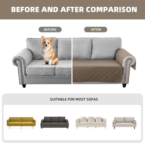 Sitz Sofabezug Wasserdicht Möbel Schonbezug mit Stauraum Sofakissen - Bild 17 von 50