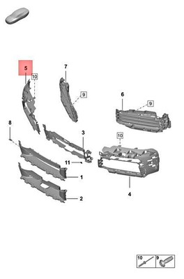 Genuine PORSCHE 911 Carrera 992 Grille Right Matt black  