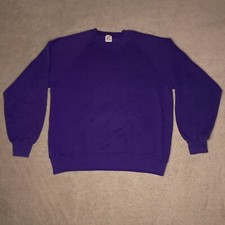 Vintage Jerzees Sweatshirt Adult XL Purple Made In USA Pullover Sweater Blank